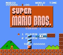 Sirius Mario Bros 1 (alternate version) Title Screen